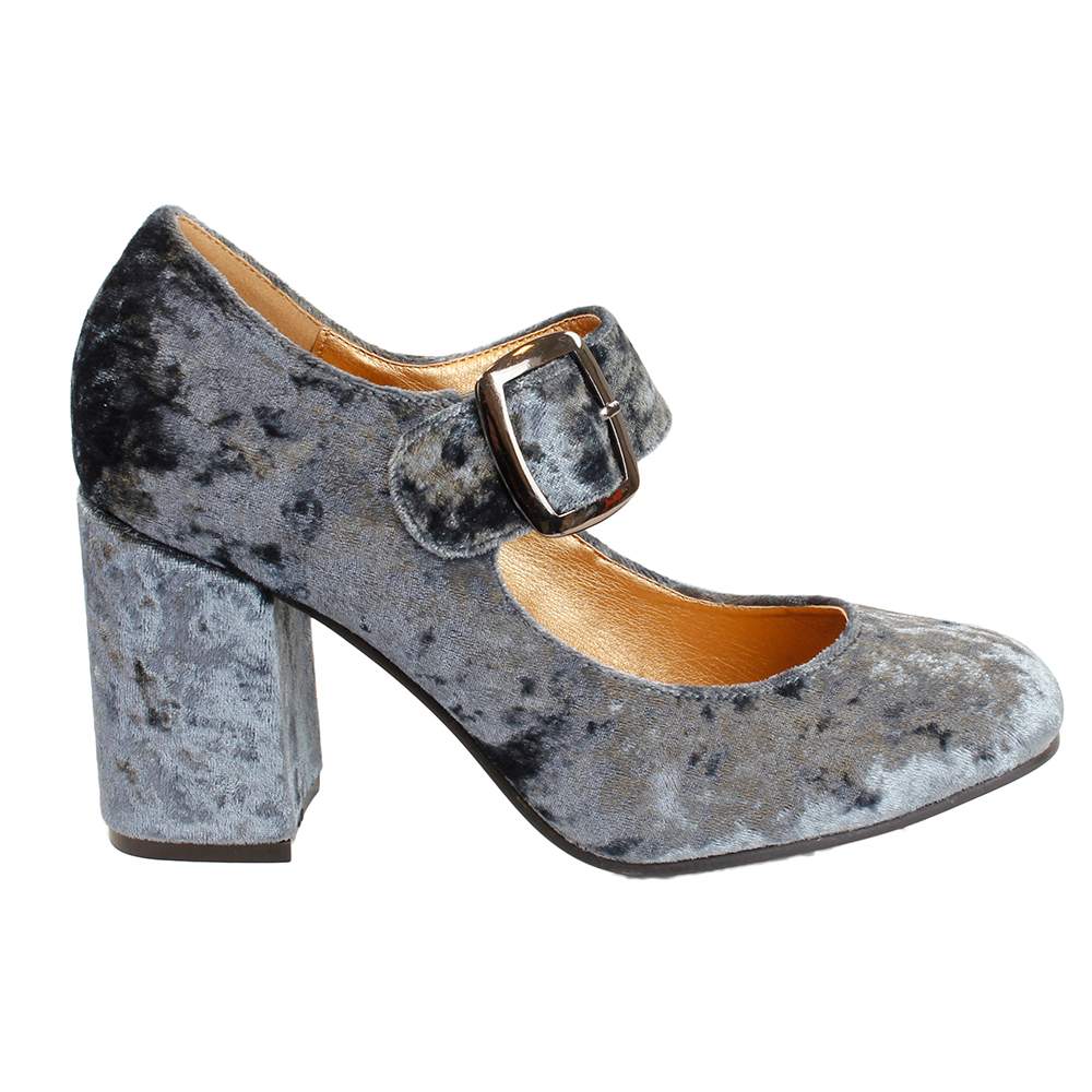 Zapatos de Fiesta EFERRI - Zapato de Salón Zuheros con Tacón Grueso y Cierre de Hebilla - Tacón de 7 cm