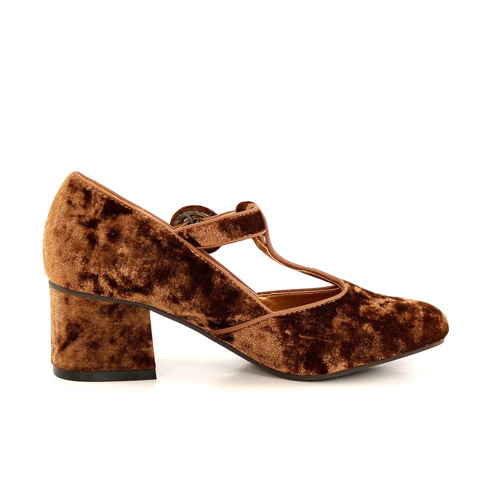 Zapatos de Salón EFERRI - Zapato de Salón Santaella con Correa T-strap y Tacón Grueso - para Fiestas