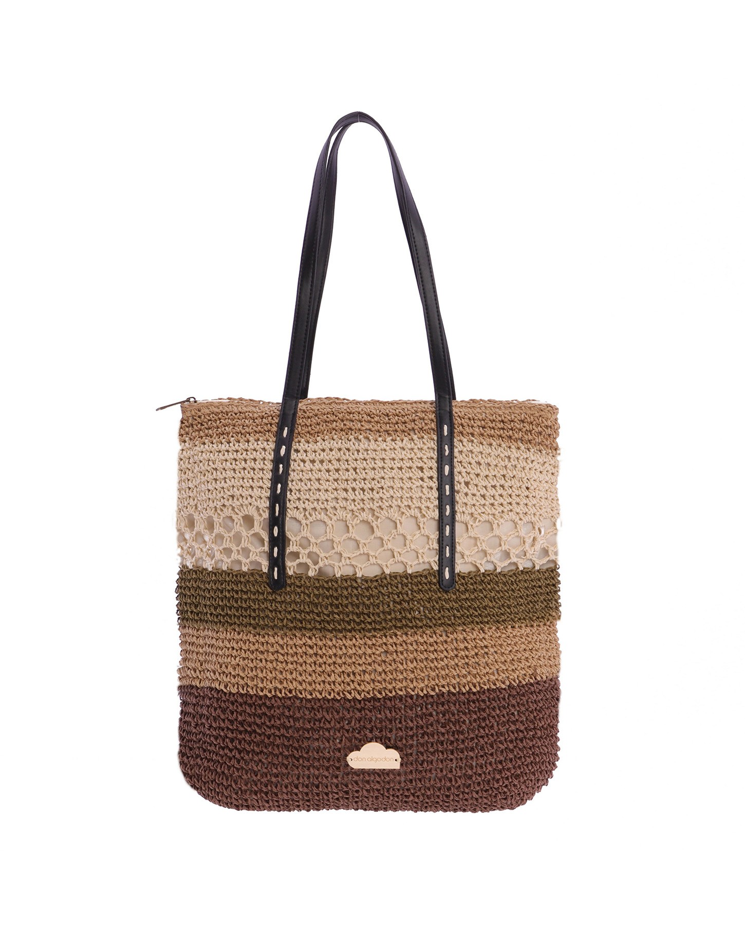 Bolsa de fin de semana para mujer DON ALGODON Marta de nylon con cremallera  Color Beige