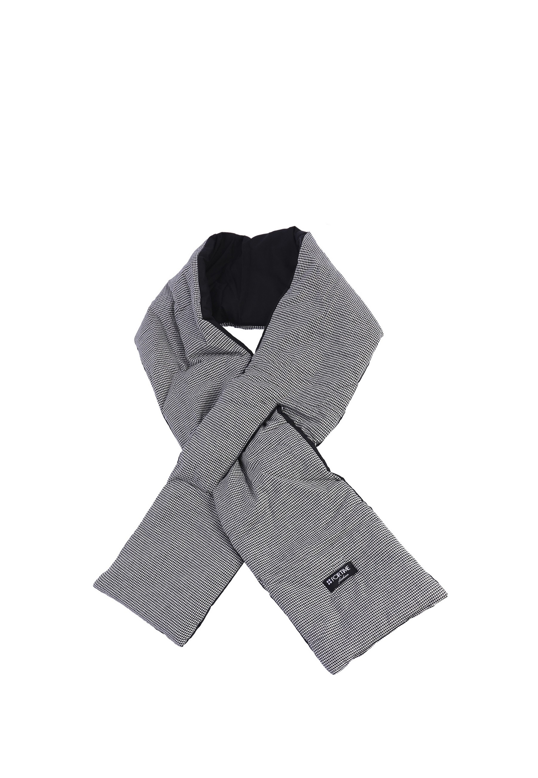 Bufanda For Time - Bufanda Sispa de Mujer - Cuello Largo Acolchado Gris y Negro