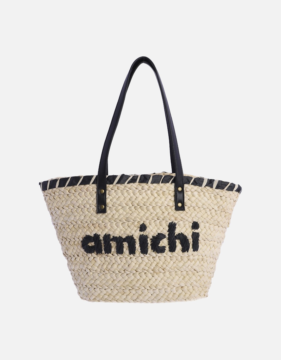 Bolso bandolera de playa para mujer de rafia AMICHI Servacia con cremallera  Color Natural