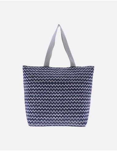 Bolso de playa para mujer FOR TIME Sol de rafia Color Azul