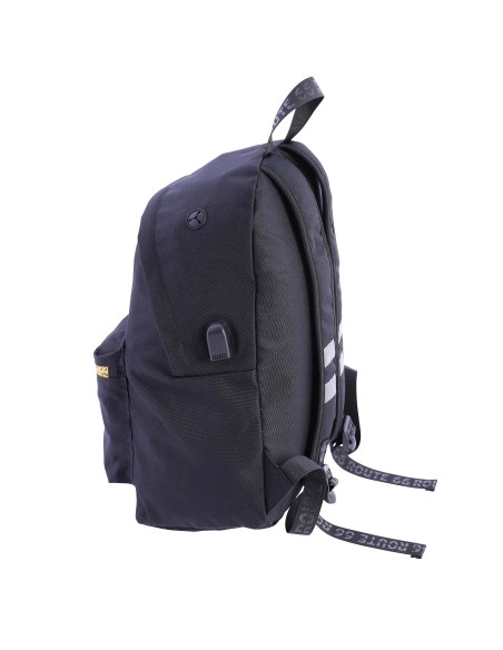 Mochila para hombre ROUTE 66 Marc de nylon negro con cremallera