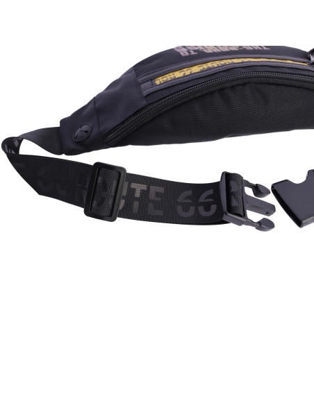 Riñonera para hombre ROUTE 66 Alex de nylon negro con cremallera