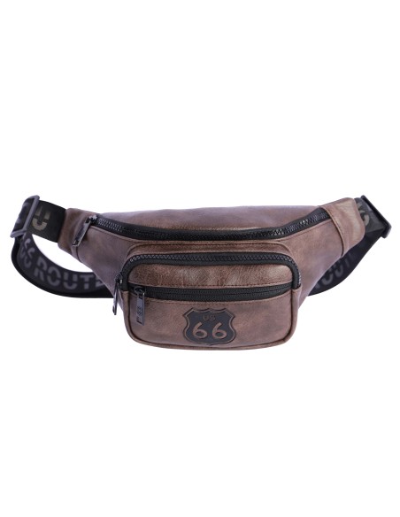 Riñonera para hombre ROUTE 66 Ruben de piel sintética con cremallera