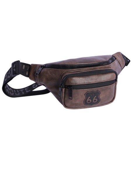 Riñonera para hombre ROUTE 66 Ruben de piel sintética con cremallera