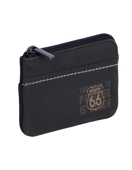 Monedero para hombre / adolescente ROUTE 66 David de piel negra