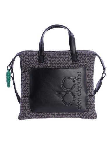 Bolso bandolera DON ALGODON Emilia en nylon con anagrama de marca combinando en piel sintética y logotipo en bajorelieve