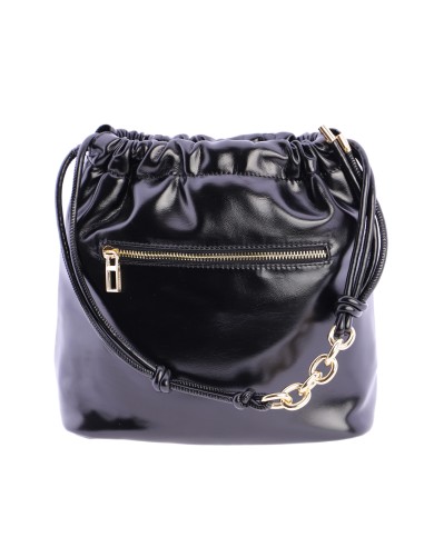 Bolso de hombro con pespunte decorativo en...