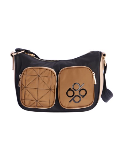 Bolso tipo góndola bicolor de bandolera de...