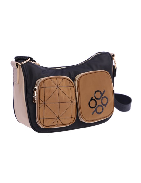 Bolso tipo góndola bicolor de bandolera de cinta ajustable de mujer DON ALGODON Bergamo en nylon. 