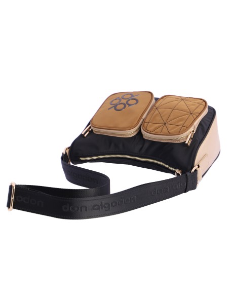 Bolso tipo góndola bicolor de bandolera de cinta ajustable de mujer DON ALGODON Bergamo en nylon. 