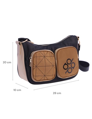 Bolso tipo góndola bicolor de bandolera de...