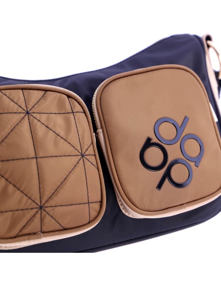 Bolso tipo góndola bicolor de bandolera de cinta ajustable de mujer DON ALGODON Bergamo en nylon. 