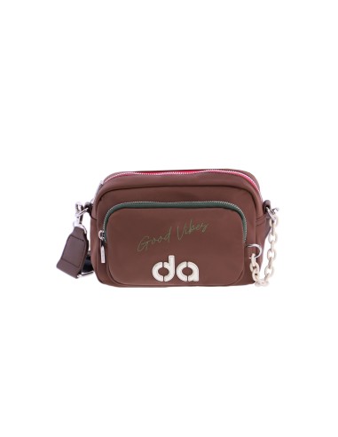 Bolso bandolera para mujer DON ALGODON Bari de nylon con frase de Good vibes.